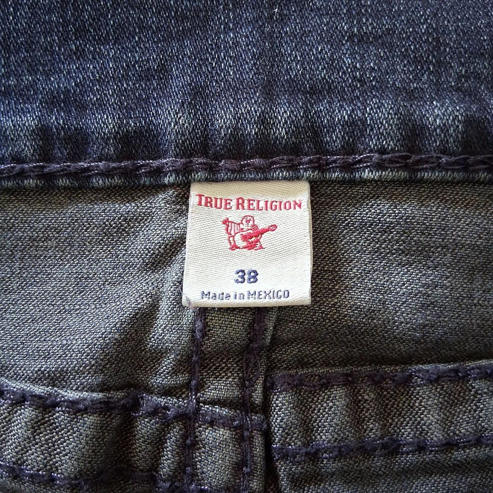 True Religion Geno Relaxed Slim Straight Leg Jeans Faded Denim Men's 38